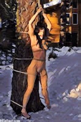 Uso del cuerpo de la persona sumisa para obtener agua de la nieve